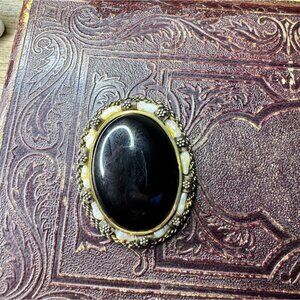 Vintage Sterling Silver Israel Brooch pendant Oval 31.4G